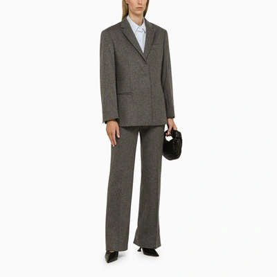 Shop Calvin Klein Grey Wool Tailored Jacket