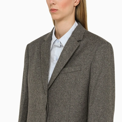 Shop Calvin Klein Grey Wool Tailored Jacket