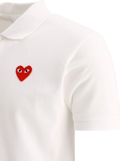 Shop Comme Des Garçons Play Big Heart Polo Shirt