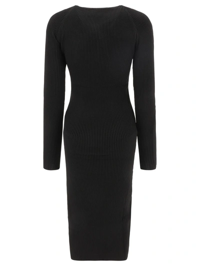 Shop Coperni Twisted Ribbed Dress With Cut Out