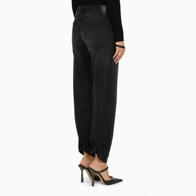 Darkpark Boyfriend Jeans With Ankle Ties And Faded Effect In Brown