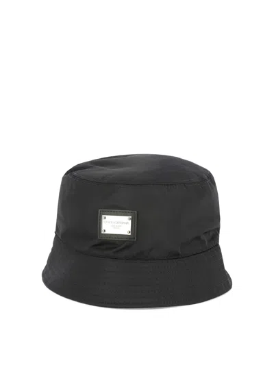 Shop Dolce & Gabbana Bucket Hat With Branded Plate