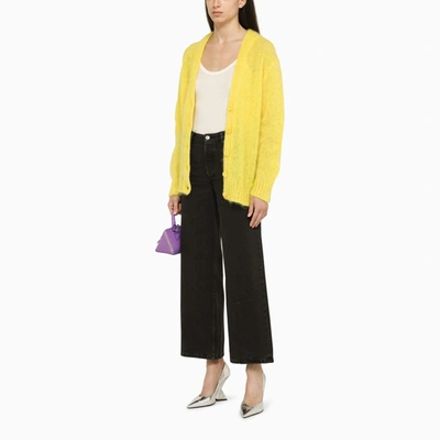 Shop Dsquared2 Yellow Mohair Cardigan