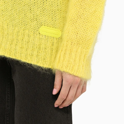 Shop Dsquared2 Yellow Mohair Cardigan
