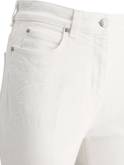 Shop Etro Paisley Embroidered Jeans