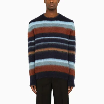 Shop Etro Striped Crew Neck Sweater In Wool