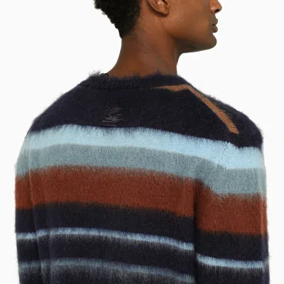 Shop Etro Striped Crew Neck Sweater In Wool