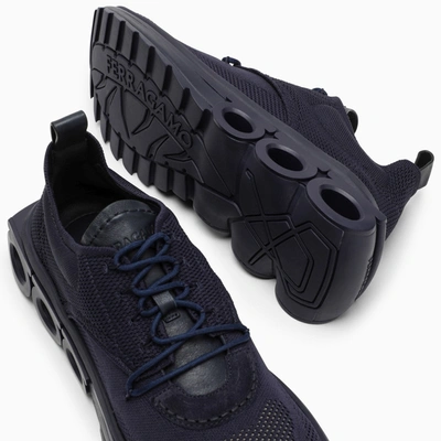 Shop Ferragamo Low Running Indigo/blue Sneaker
