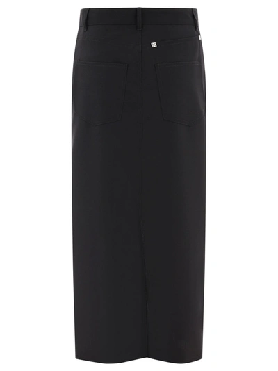 Shop Givenchy Skirt In Wool And Mohair With Slit