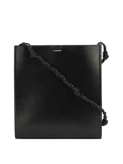 Jil Sander Medium 'tangle' Black Leather Crossbody Bag