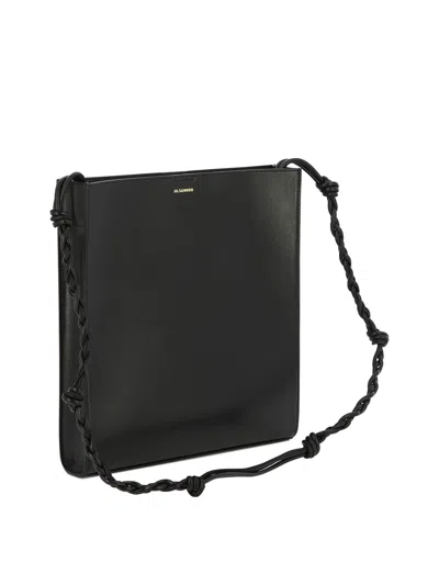 Jil Sander Medium 'tangle' Black Leather Crossbody Bag