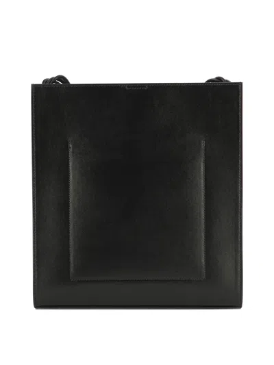 Jil Sander Medium 'tangle' Black Leather Crossbody Bag