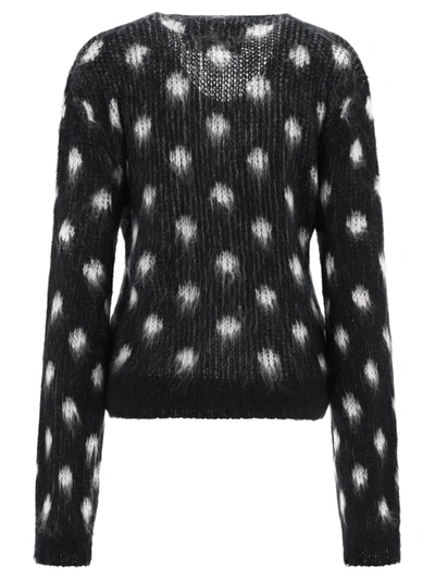 Shop Marni Black Mohair Cardigan With Polka Dots