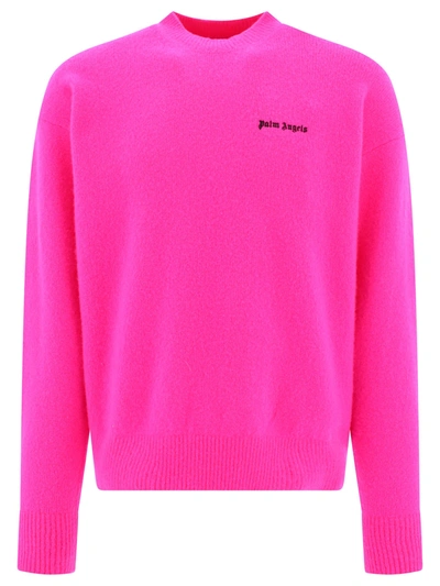 Shop Palm Angels Sweater With Embroidered Logo