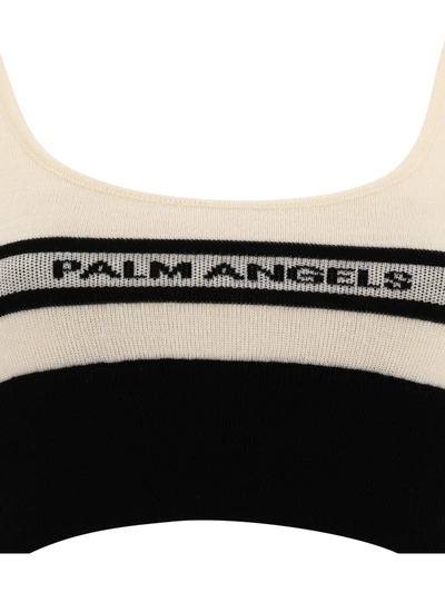 Shop Palm Angels Wool Top With Embroidered Logo
