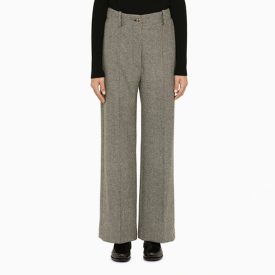 Shop Patou Grey Herringbone Regular Trousers