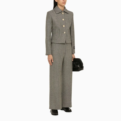 Patou Grey Herringbone Regular Trousers