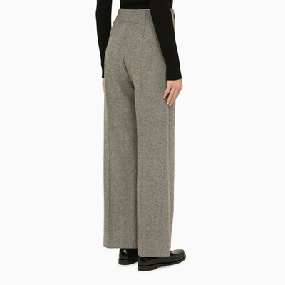 Shop Patou Grey Herringbone Regular Trousers