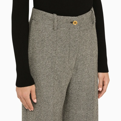 Patou Grey Herringbone Regular Trousers