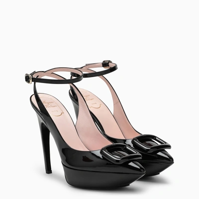 Shop Roger Vivier High Black Patent Leather Sandal