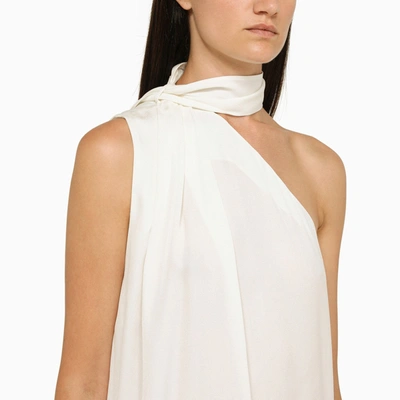 Shop Stella Mccartney Stella Mc Cartney Cream Asymmetric Viscose Top