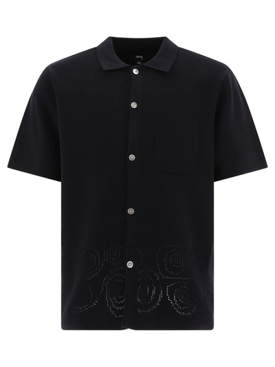 Shop Stussy Stüssy Perforated Swirl Knit Shirt