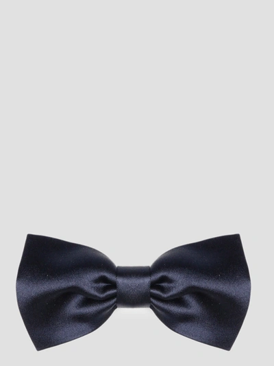 Shop Tagliatore Silk Bow Tie In Blue