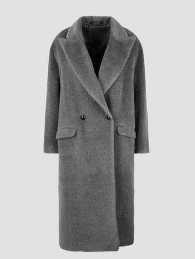 Shop Tagliatore Alpaca Double-breasted Coat In Grey