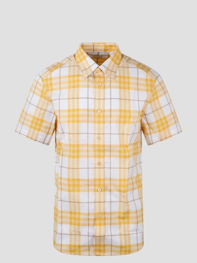 Shop Burberry Caxton Ss Shirt In Yellow & Orange