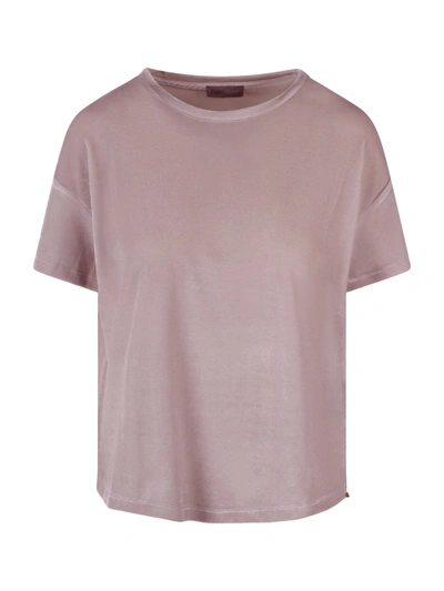 Shop Herno Glamour Chenille Resort T-shirt In Pink & Purple