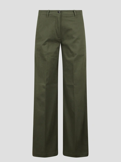 Shop Nine In The Morning Nadia Palazzo Chino Trousers In Green