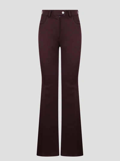 Shop Courrèges 70`s Twill Bootcut Pants In Pink & Purple