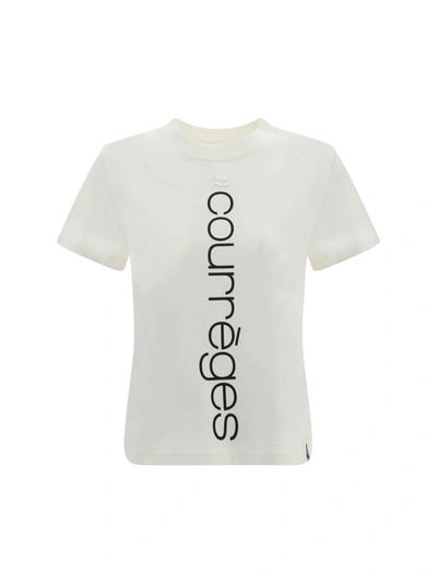 Shop Courrèges Ac Straight Printed T-shirt In Heritage White