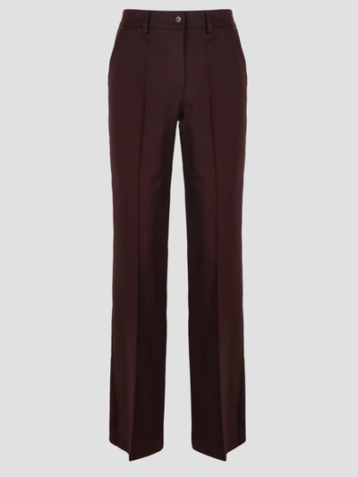 Shop P.a.r.o.s.h Liliuxy Flared Trousers In Pink & Purple
