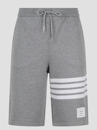 Shop Thom Browne Classic Sweat Shorts In Classic Loopback W/ Engineered 4 Bar In Grey