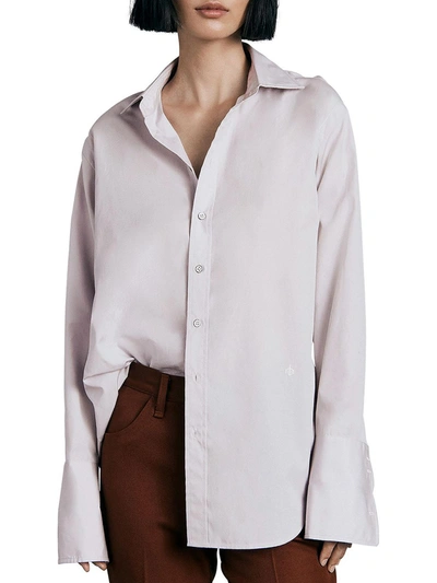 Shop Rag & Bone Diana Womens Cotton Collared Button-down Top In White