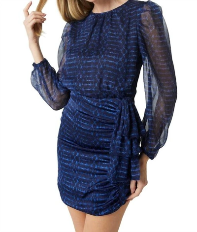 Shop Misa Amber Dress In Midnight Shibori In Blue