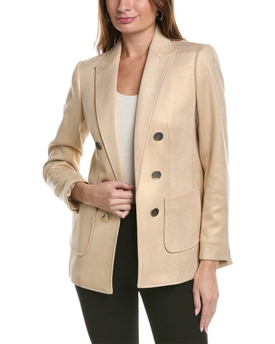 Shop Anne Klein Double Breasted Jacket In Yellow