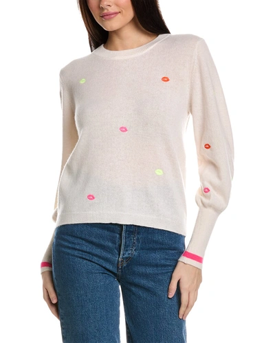 Shop Brodie Cashmere Kiss Me Quick Cashmere Sweater In White