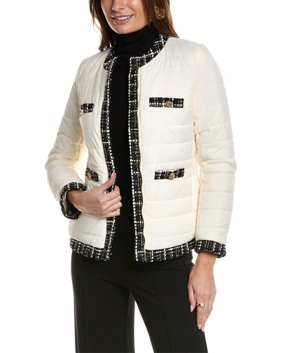 Shop Anne Klein Quilted Jacket In White
