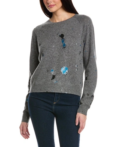 Shop Brodie Cashmere Galaxy Splatter Sweater In Grey