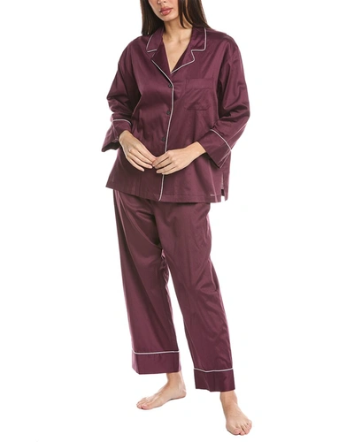 Shop Natori 2pc Sateen Essentials Pajama Set In Red