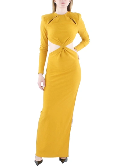 Shop Bronx And Banco Amara Womens Linen Blend Cut-out Sheath Dress In Yellow