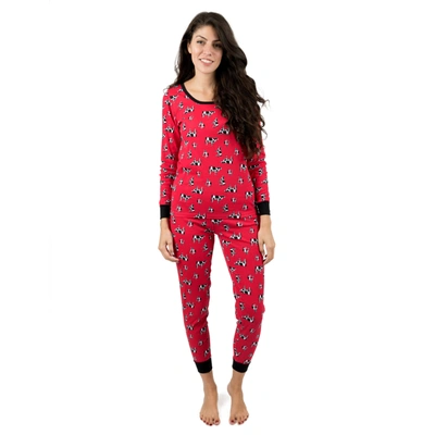 Shop Leveret Womens Two Piece Cotton Pajamas Cow Red