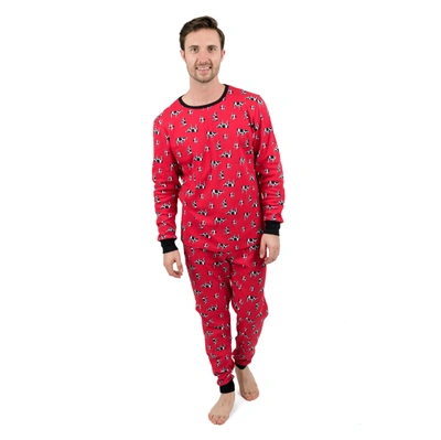 Shop Leveret Mens Two Piece Cotton Pajamas Cow Red