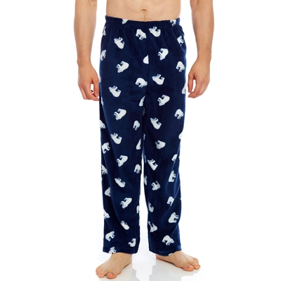 Shop Leveret Christmas Mens Fleece Pajama Pants Polar Bear In Blue