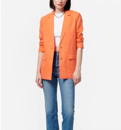 Shop Cami Nyc Owen Linen Blazer In Papaya Orange In Pink