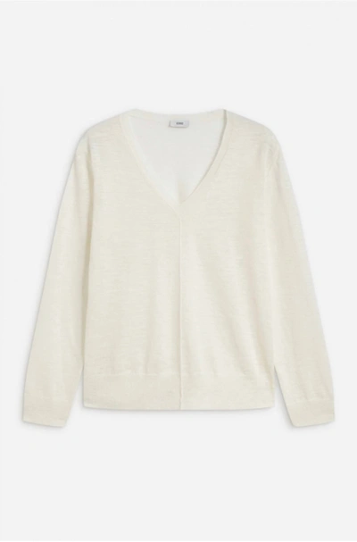 Shop Closed Linen Knit Sweater In White In Beige