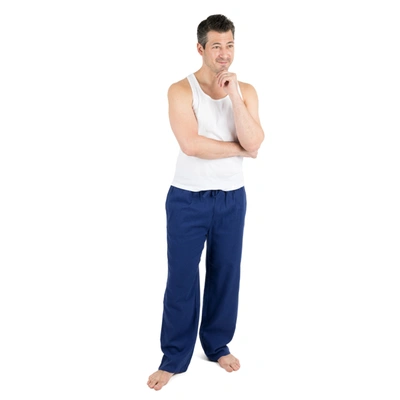 Shop Leveret Mens Flannel Pajama Pants In Blue