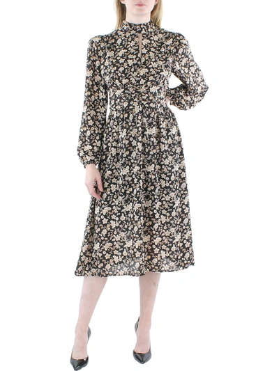 Shop Aqua Womens Floral Print Cut-out Midi Dress In Multi